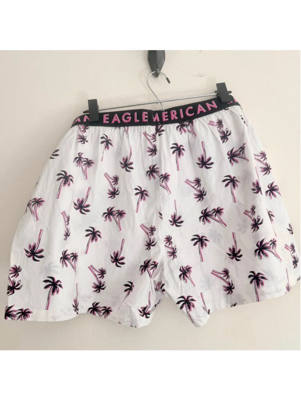 Men's American Eagle Palm Tree Print Boxers XXL White Pink NWT